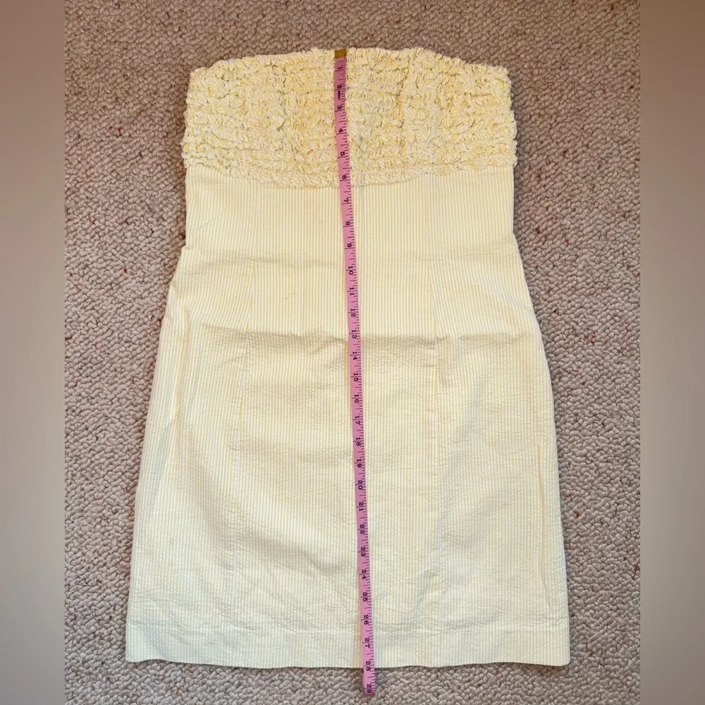 Lilly Pulitzer Franco Pinstripe Seer Sucker Dress Yellow size 6 - Picture 2 of 7